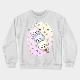 cute cat mochi on a stick Crewneck Sweatshirt